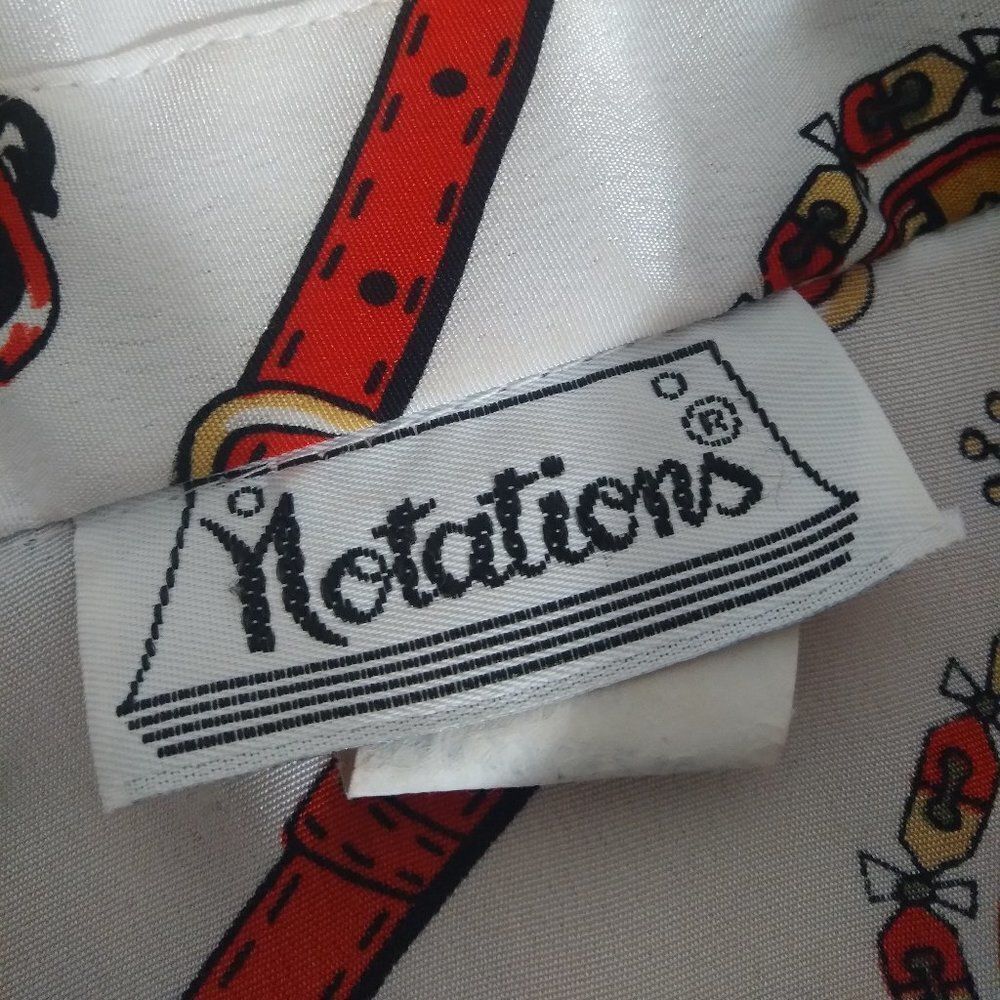 Vintage Notations Crest Straps Pattern Polyester … - image 4